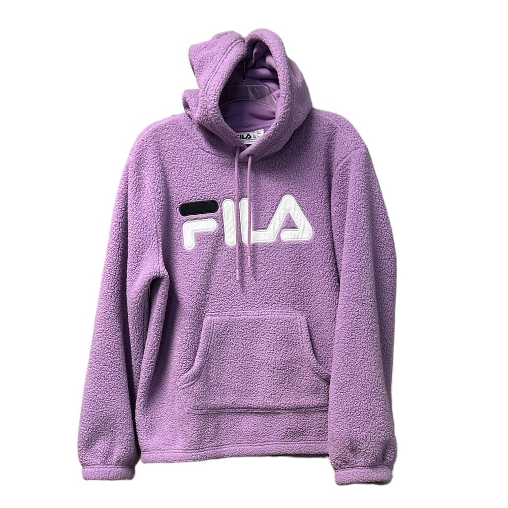 Fila Women’s Purple Sherpa Pullover Hoodie Size Large